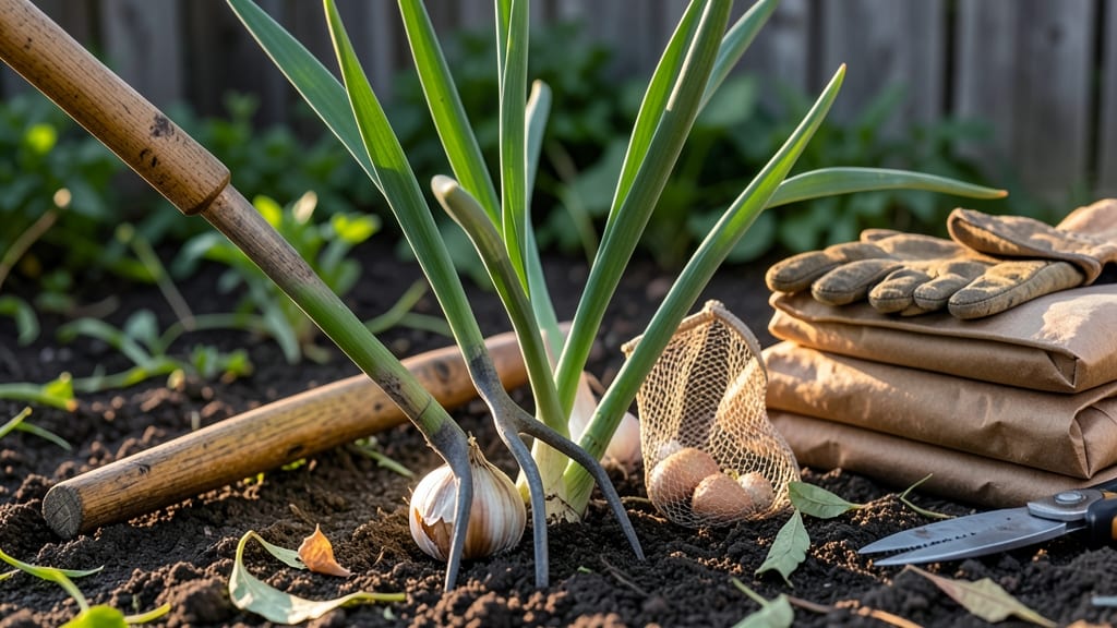 How to Harvest Garlic Bulbs: When Stems Brown and Braid for Perfect Storage