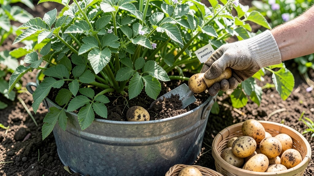 When to Harvest Potatoes in a Bucket: Finger-Size Tubers Signal Perfect Digging Time