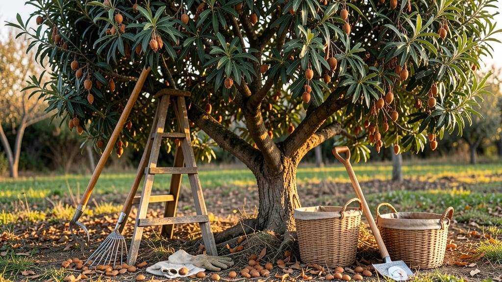 Almond Tree Harvest Time: When Nuts Crack Open & Fall Freely